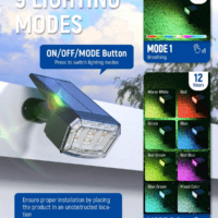 Solar Spot Lights Outdoor, 9 Lighting Modes RGB, Solar Lights Outdoor Waterproof IP65, 63 LED Landscape Spotlights for Holiday Decorations - Image 2