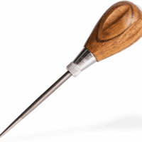 Scratch Awl Tool with Hardwood Handle - Scribe, Layout Work, & Piercing Wood - Alloy Steel Blade