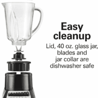 Wave Crusher Blender for Smoothies with 40 Oz Glass Jar and 14 Functions, Ice Sabre Blades & 700 Watts for Consistently Smooth Results, Black & Stainless Steel (54220) - Image 6