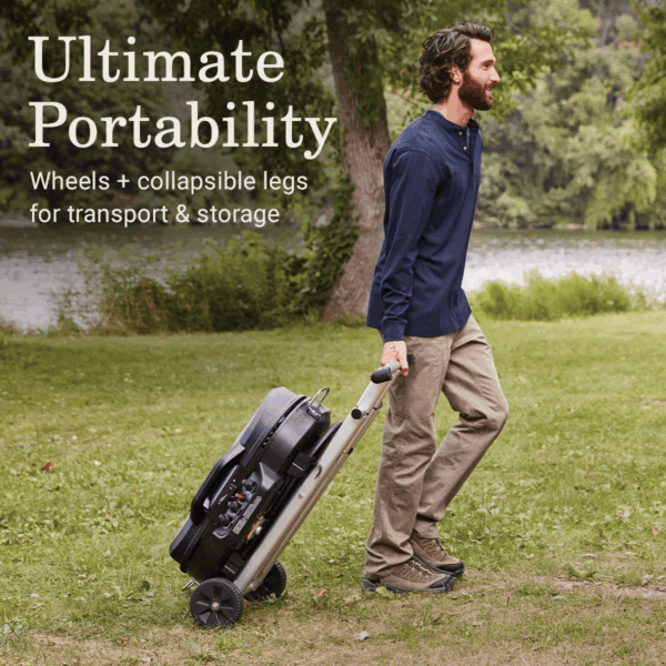 Roadtrip 285 Portable Stand-Up Propane Grill with 3 Adjustable Burners & Instastart Ignition, 20,000 Btus of Power for Outdoor Cooking - Image 4