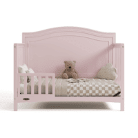 Paris 4-In-1 Convertible Crib - GREENGUARD Gold Certified, Converts to Toddler Bed, Daybed and Full Bed, Fits Standard Crib Mattress, Adjustable Mattress Base, Blush - Image 6
