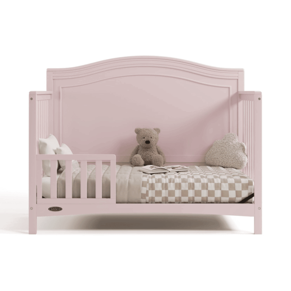 Paris 4-In-1 Convertible Crib - GREENGUARD Gold Certified, Converts to Toddler Bed, Daybed and Full Bed, Fits Standard Crib Mattress, Adjustable Mattress Base, Blush - Image 6