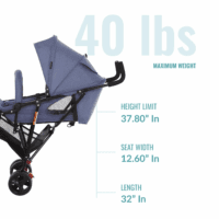 Vista Moonwalk Baby Stroller in Blue, Lightweight Infant Stroller with Compact Fold, Multi-Position Recline Umbrella Stroller with Canopy, Extra Large Storage and Cup Holder - Image 4