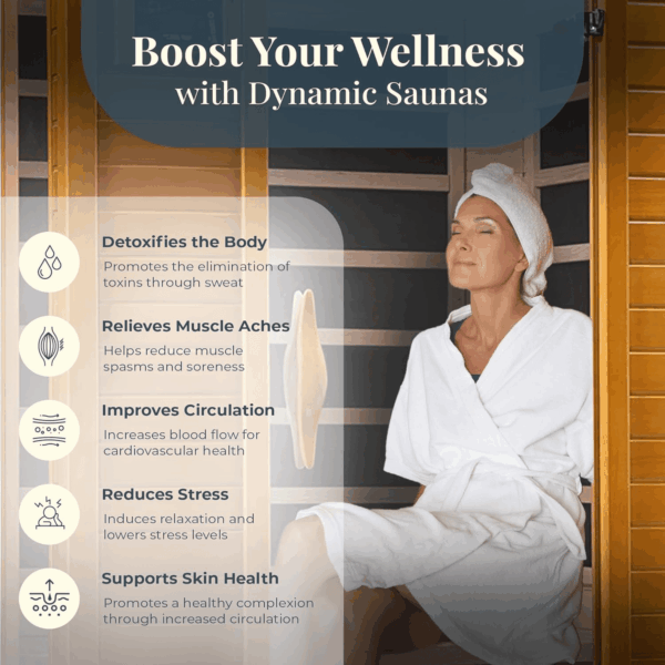 2-Person Home Sauna with Infrared Lighting and Integrated Speakers, Barcelona - Personal Indoor Luxury Spa for House and Gym - Image 4