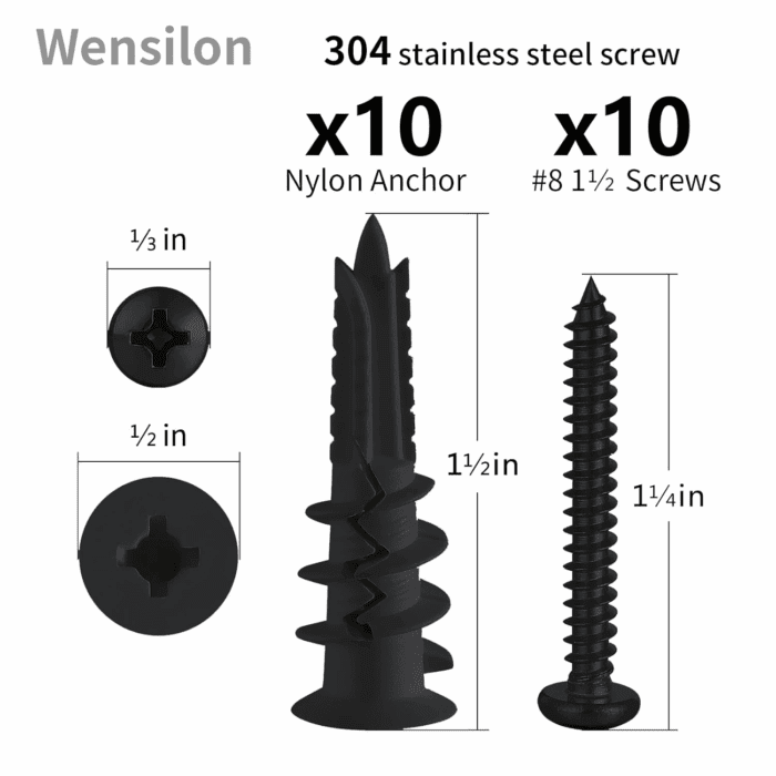 Self-Drilling Drywall Anchors Assortment Kit – 182 Pcs for Concrete, Drywall, and Sheetrock – Heavy Duty Wall Anchors for Easy Installation, No Drill Bit Required - Image 3