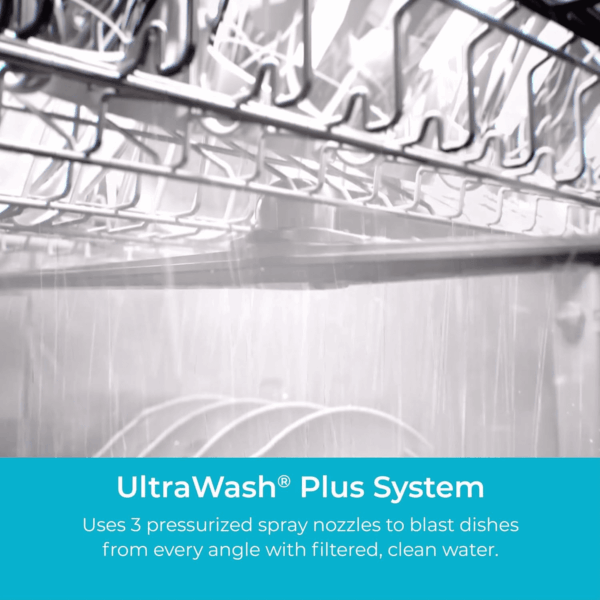 24" Built-In Stainless Steel Tub Dishwasher with Easyflex 3Rd Rack, Smartwash, Ultrawash Plus, Turbodry, and Morespace Adjustable Rack, Energy Star Certified, Black - Image 5