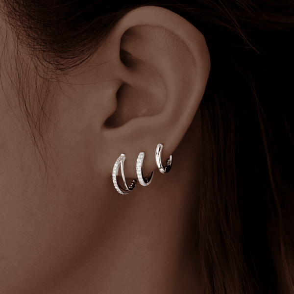 Small Sterling Silver Huggie Hoop Earrings Set for Women, 14K Gold Plated Cartilage Earings for Multiple Piercing Hypoallergenic Trendy Jewelry, Dainty Tiny Mini Stack Cubic Zircon Earring Gift - Image 8