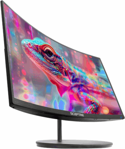 Curved 27" FHD 1080P 75Hz LED Monitor HDMI VGA Build-In Speakers, EDGE-LESS Metal Black 2019 (C275W-1920RN) - Image 7