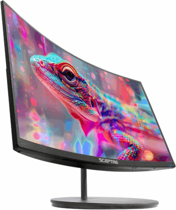 Curved 27" FHD 1080P 75Hz LED Monitor HDMI VGA Build-In Speakers, EDGE-LESS Metal Black 2019 (C275W-1920RN) - Image 7