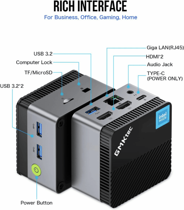 Mini PC N97 Preinstalled Windows 11 Pro, G5 Micro Desktop Computer, 12Th Gen Intel Alder Lake N97 (Up to 3.60Ghz) 12GB DDR5 256GB Hard Drive for Business, School, Office - Image 4