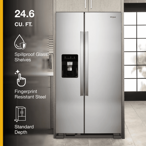 24.6-Cu Ft Side-By-Side Refrigerator with Ice Maker ,Water and Ice Dispenser ( Fingerprint Resistant Stainless Steel ) - Image 5