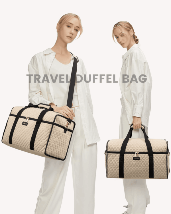 Travel Duffle Bag, Weekender Bags for Women, Carry on Duffel Bags for Airplanes, Overnight Bag with Toiletry Bag, Hospital Bag for Labor and Delivery, Yoga Gym Bag with Wet Pocket, 3Pcs Set - Image 8