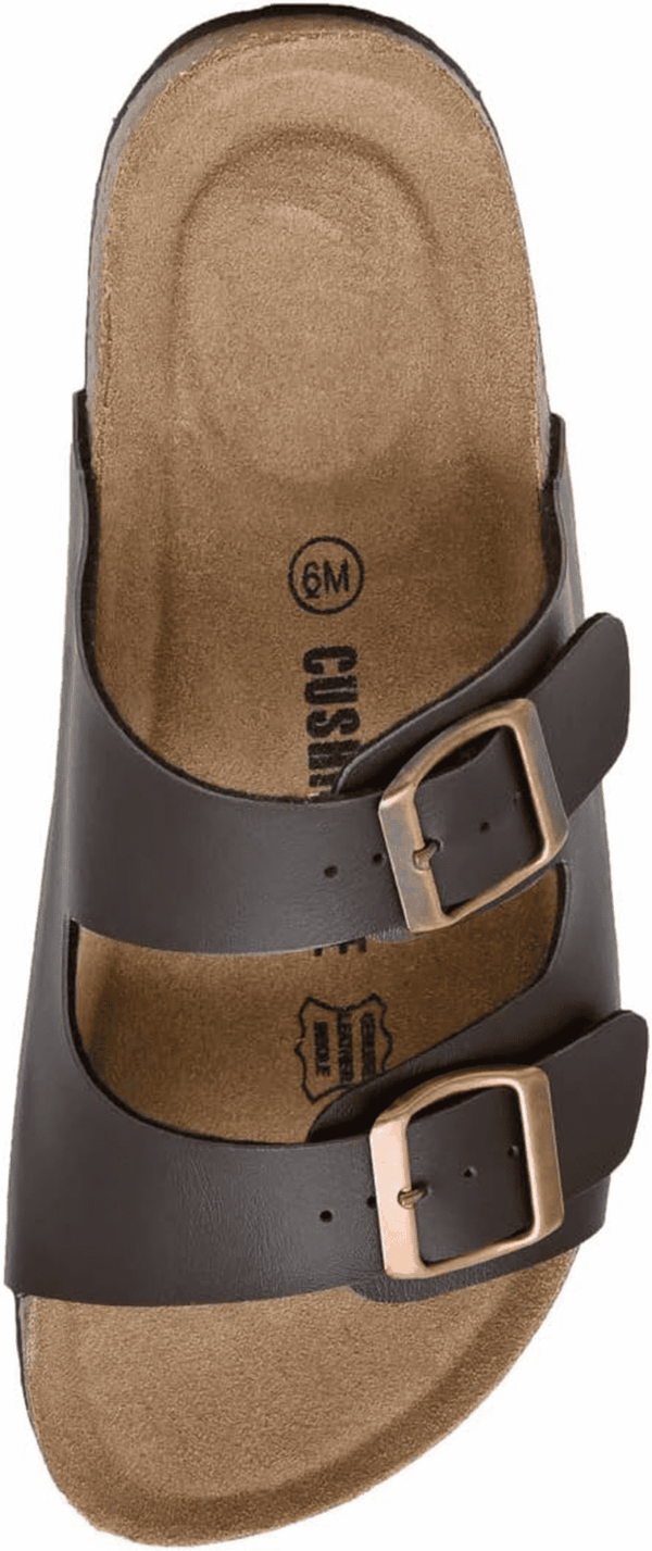 Lane Cork Footbed Sandals for Women – Comfortable Double Buckle Slip-On with Genuine Suede Footbed & Arch Support Slides for Women Footwear - Image 9