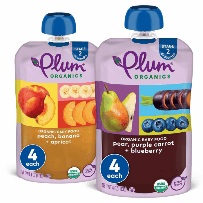Stage 2 Organic Baby Food - Fruit and Veggie Variety Pack - 4 Oz Pouch (Pack of 8) - Organic Fruit and Vegetable Baby Food Pouch - Image 2