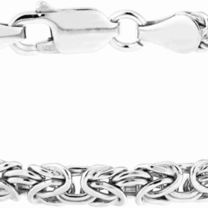 Italian 925 Sterling Silver or 18K Gold Plated 4Mm Byzantine Link Chain Anklet Ankle Bracelet for Women, Made in Italy