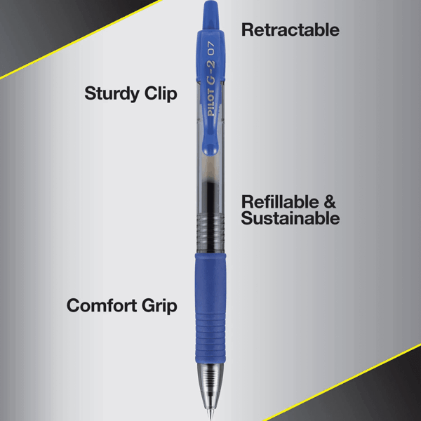 , G2 Premium Gel Roller Pens, Fine Point .7 Mm, Blue, Pack of 12 - Image 5