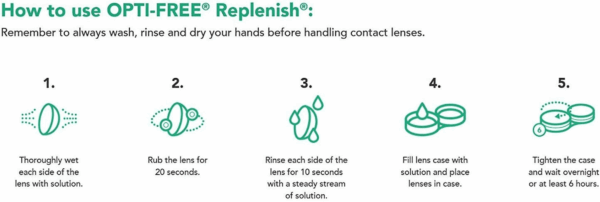 Replenish Multi-Purpose Contact Lens Cleaning and Disinfecting Solution with Lens Case, 10 FL OZ (Pack of 2) - Image 4