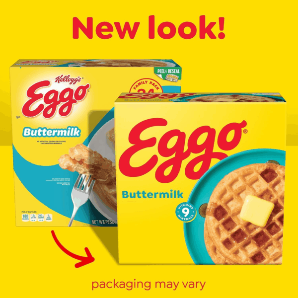 Frozen Waffles, Frozen Breakfast, Breakfast Food, Family Pack, Buttermilk, 29.6Oz Box (24 Waffles) - Image 2