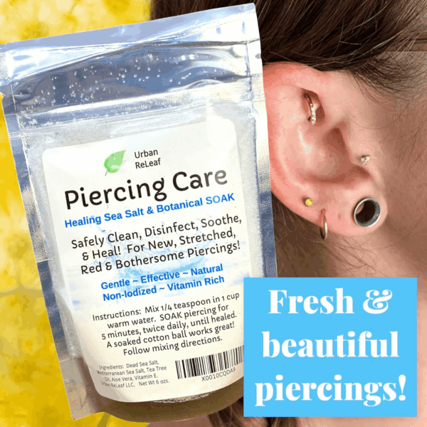 Piercing Care 6 Oz. Bag, Soothing Sea Salt & Botanical SOAK. Aftercare Solution Concentrate, Makes 90 Cups. - Image 2