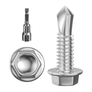 (300Pcs) #8×3/4" Hex Washer Head Self Drilling Screws, 410 Stainless Steel Metal Sheetscrews，Tek Screws, Self Drilling Screws, Self Tapping Screws,Sheet Metal Screws