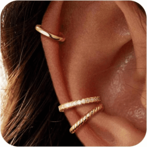 Thin Chunky Ear Cuffs Non Piercing for Women - Dainty 14K Gold Plated/Sterling Silver Cuff Earrings Trendy Cubic Zirconia Huggie Hoop Cartilage Earring Jewelry Gifts