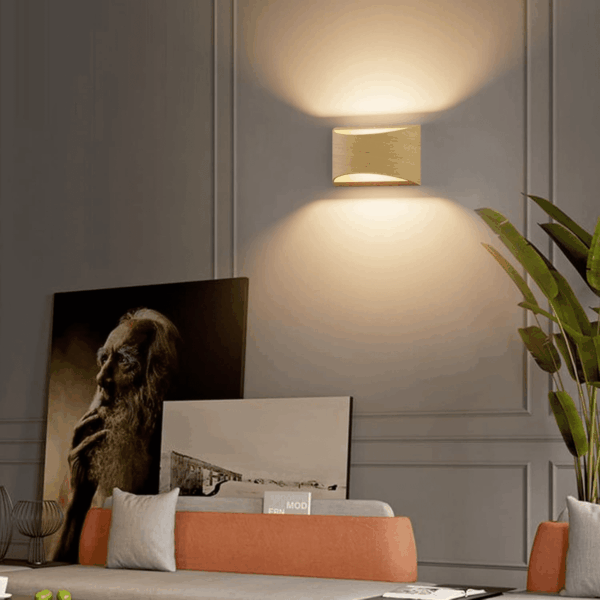 Aluminum Modern Wall Light Fixtures 1 Pack Indoor LED Wall Sconce Hardwired Wood Texture up and down Wall Mount Light for Living Room Bedroom Hallway Corridor 3000K(With G9 Bulbs) - Image 7