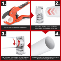 Deburring Tool for PVC Pipe, Plumbing Tools, Professional Plastic Pipe Deburring Tool, for Pipe Burring of Six Pipe Sizes from 1-1/4 to 4-Inch, PVC Chamfer Tool Leaves Pipe Edges Smooth. - Image 4