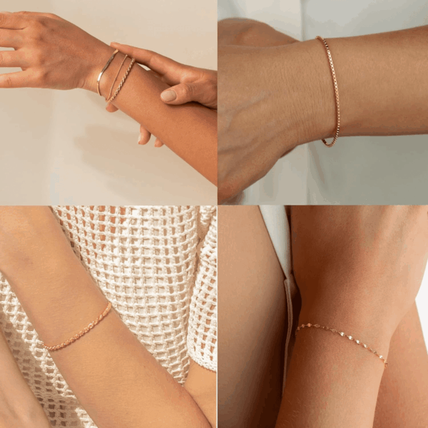 Gold Bracelets for Women,Dainty 14K Gold Plated Stack Set Trendy Stackable Non Tarnish Paperclip Chain Bracelets Gold Jewelry Sets Gifts for Women - Image 6