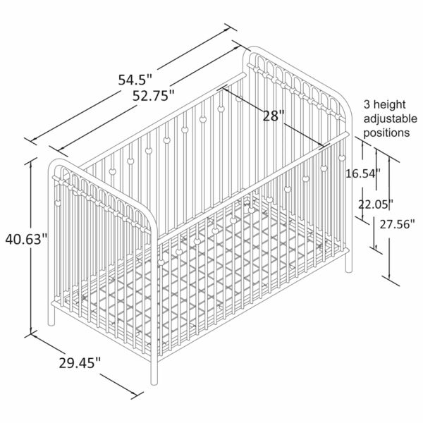 Monarch Hill Ivy Metal Crib, Gold - Image 9