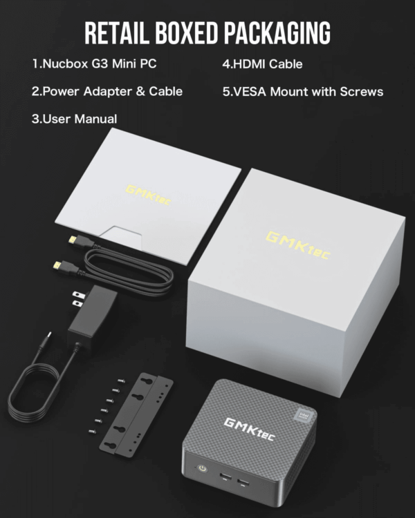 Mini PC Intel N150 (Turbo 3.6Ghz) 16GB DDR4 1TB Pcie M.2 Nvme SSD, Desktop Computer 4K Dual HDMI Display/4X Usb3.2/Wifi 6/BT5.2/RJ45 Ethernet Nucbox G3 Plus - Image 8