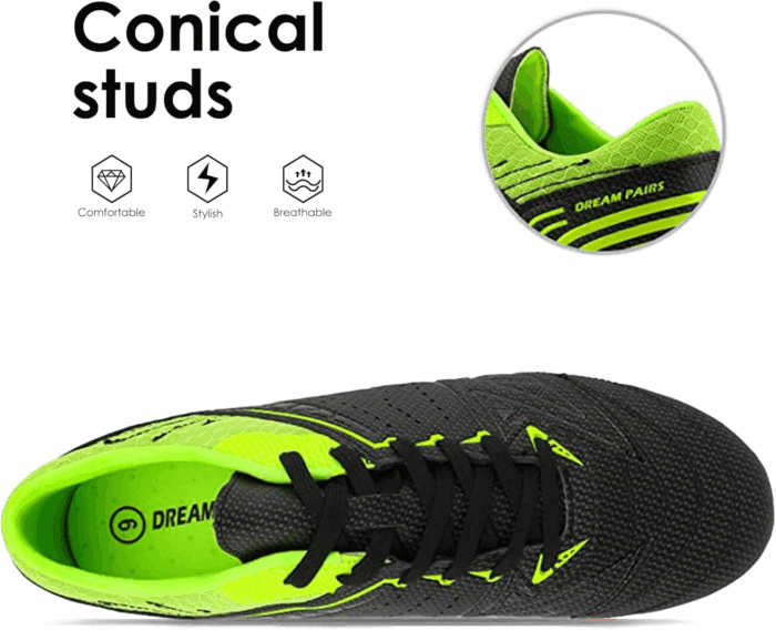 Mens Sport Flexible Athletic Lace up Light Weight Outdoor Cleats Football Soccer Shoes - Image 4