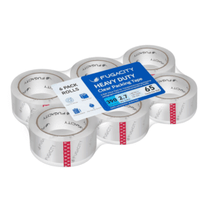 Clear Packing Tape Refills (6 Rolls),Heavy Duty Packaging Tape for Moving Sealing, Moving Supplies,2.7 Mil Thick, 1.88 in Wide,65 Yards per Roll,Total 390 Yards