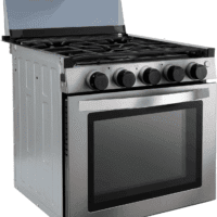 RV Stove Gas Range 21" Tall | 6500 and 8000 BTU Three Burner | 7100 BTU Oven with 1.8 Cu. Ft Capacity | Black or Stainless Steel Finish (Silver Version B, No Vented Range Hood) - Image 6