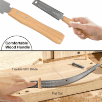 Hand Saw Woodworking Tools, 6-Inch Pull Saw, Flexible Double-Edge Blade 17/11 TPI, Japanese Flush Cut for DIY Craft, Non-Slip Wood Handle, Sharp & Lightweight for Woodworking and Garden Trim - Image 4