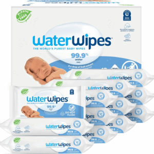 Plastic-Free Original Baby Wipes, 99.9% Water Based Wipes, Unscented & Hypoallergenic for Sensitive Skin, 60 Count (Pack of 12), Packaging May Vary