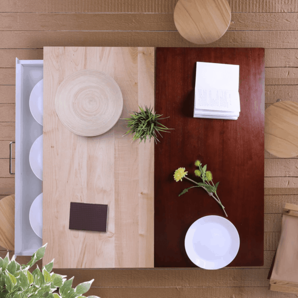 Kitchen Island with Solid American Hardwood Top, Walnut&Black - Image 7