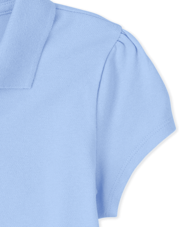 Girls' Short Sleeve Ruffle Pique Polo - Image 3