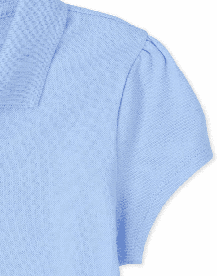 Girls' Short Sleeve Ruffle Pique Polo - Image 3