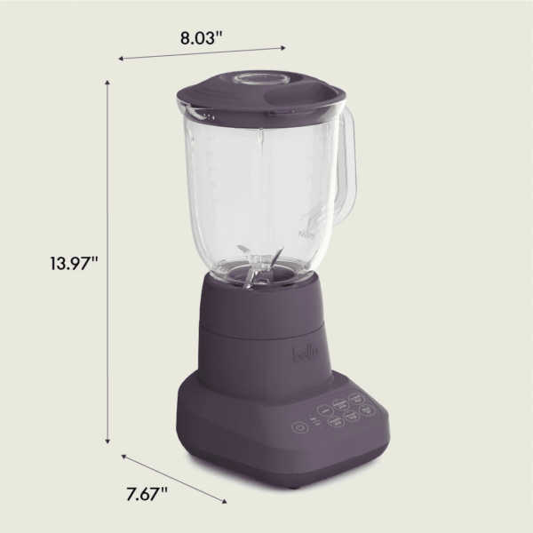 10 Speed Countertop Blender, Juicer & Smoothie Maker, Fits-Anywhere™ Kitchenware, Slim Flip & Store Design, Dishwasher Safe 48Oz Capacity Pitcher & Lid, Stainless Steel Blade, 450 Watt, Plum - Image 7