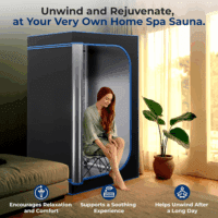 Portable Sauna Box for Home, Steam Sauna Tent with Extra Large 4L Steamer - Includes Folding Sauna Chair, Remote Control W/ 9 Heat Levels for In-Home Spa - 2.95' X 2.95' X 5.9' - Image 6