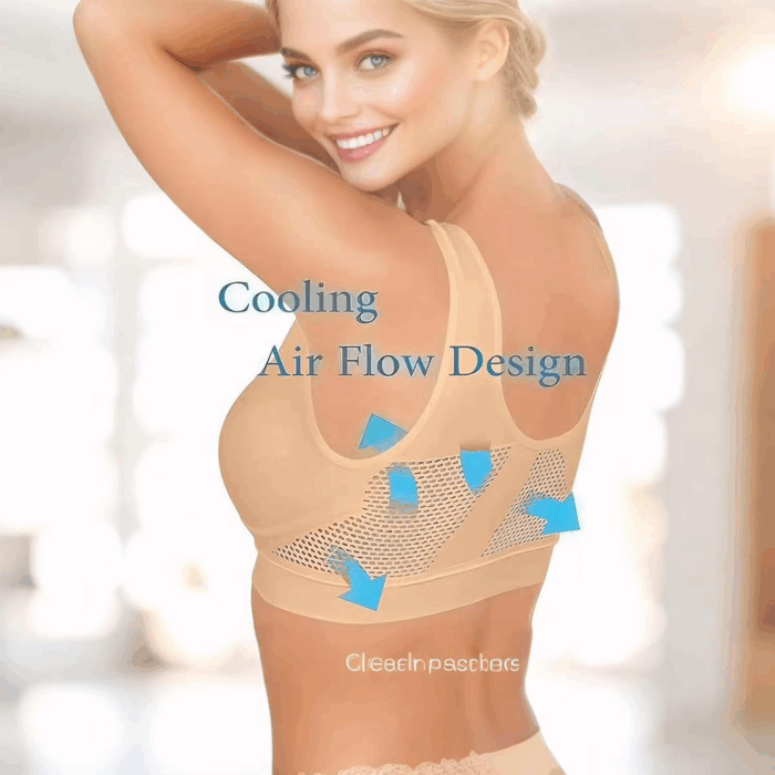 Breathable Anti-Sagging Sports Bra for Women plus Size Wireless Bras with Cooling Lift-Up Air Tech Mesh High Support - Image 4