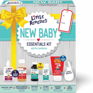 , New Baby Essentials Kit, 6 Newborn Essentials, Saline Nasal Spray, Gas Relief Drops, Gripe Water, Fever Reliever, & Diaper Ointment