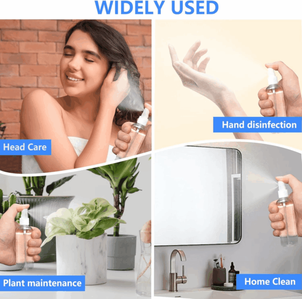 4 Pack 2 Oz (50Ml) Mini Spray Bottles Clear Travel Size Spray Bottles Leak Proof with Funnels and Labels - Image 5
