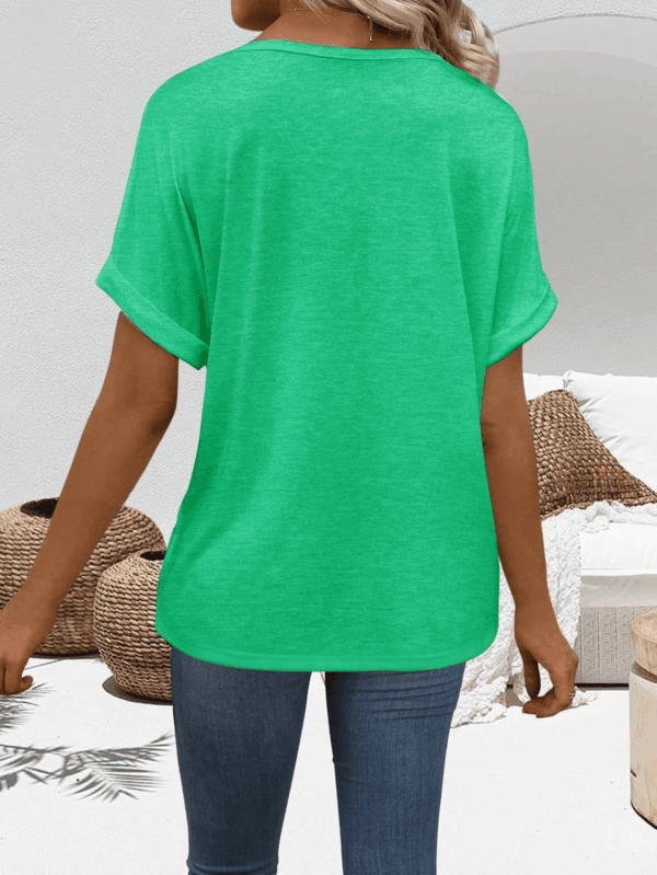 T Shirts Short Sleeve V Neck Tees Womens Tops Beach Vacation Fashion Clothes 2025 Casual Summer Spring Outfits - Image 2