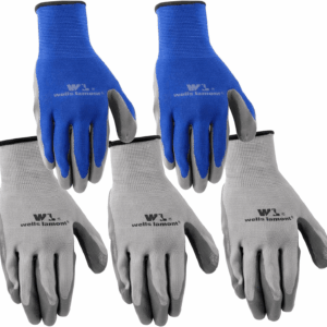 Pack Nitrile Work Gloves | Lightweight, Abrasion Resistant, Blue/Grey | Large