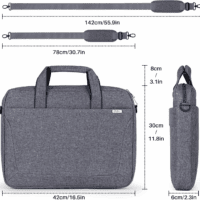 17 17.3 Inch Laptop Shoulder Bag for Men Women,Waterproof Computer Carrying Case Messenger Bag with Strap for 17"-18" HP Dell,Laptop Briefcase for Office Business Travel College School,Grey - Image 6