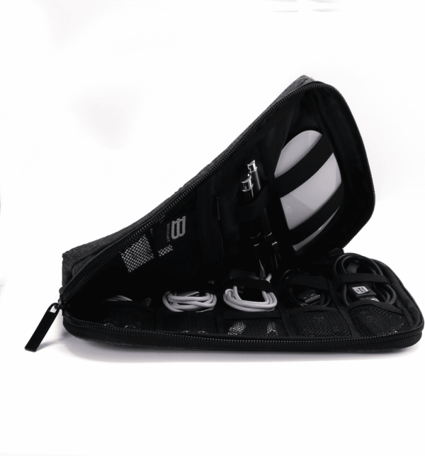 Electronics Organizer Travel Case, Small Cord Bag, Tech Organizer as Travel Accessories for Men Women, Cable Essentials for Phone, SD Card, Black - Image 7