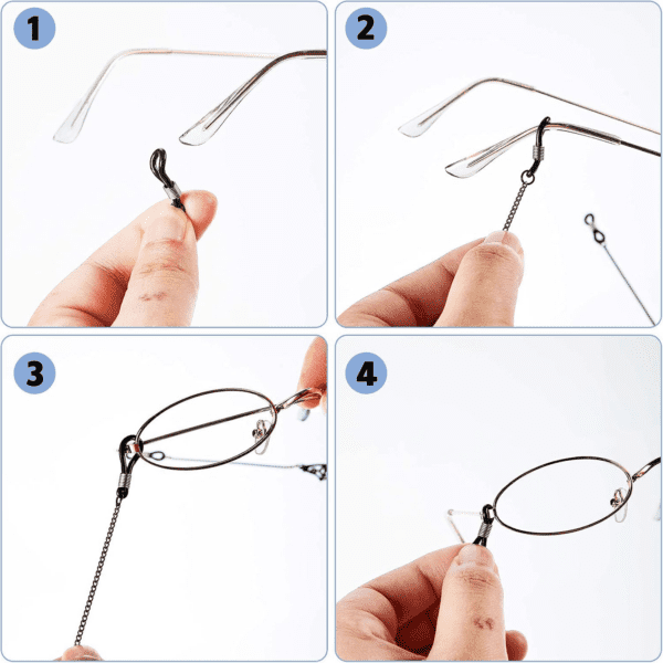 2 Pieces Glass Chains Bat Goth Sunglasses Eyeglass Eyewear Lanyard Halloween Party Accessories for Women Men - Image 4
