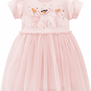 Girls Cotton Long Sleeve Casual Cartoon Appliques Striped Jersey Dresses