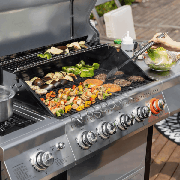 GA5401T 5-Burner Propane Gas Grill with Sear Burner and Side Burner, Stainless Steel BBQ Grill with 632 Sq. In. Grilling Area for Outdoor Barbecue Cooking, 64,000 Btus, Silver - Image 9